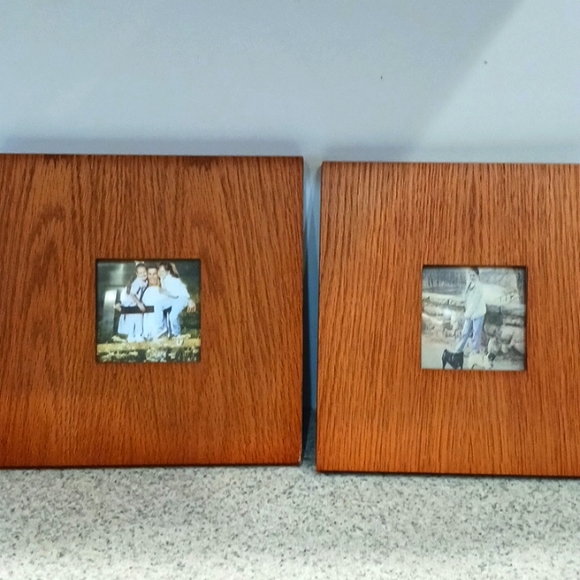 Wood Frames 3X3 Vintage Fetco Latte Veneer Good Condition Dark Oak look - Picture 1 of 8